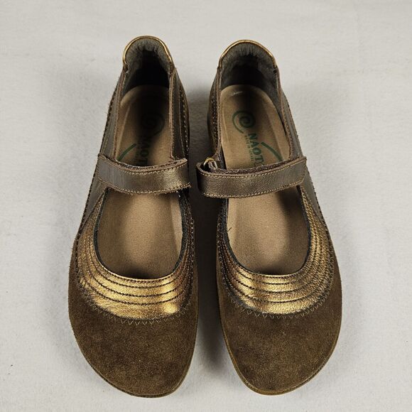 Noat Koru Kirei Mary Jane Leather Flats US Size 6.5 / 7 EU Size 37 Brown Suede - Picture 2 of 16